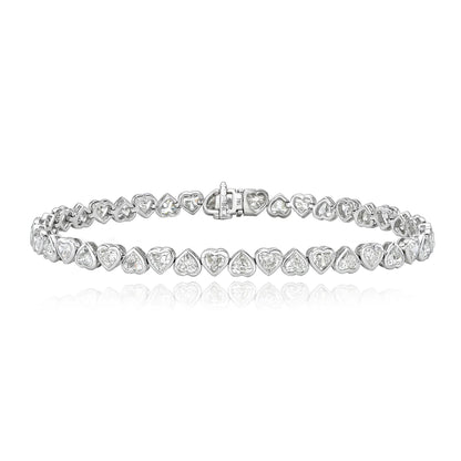 UP AND DOWN HEART DIAMOND BEZEL TENNIS BRACELET