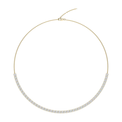 Half Diamond Tennis Necklace