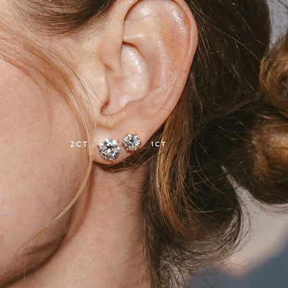 EVE Round Prong Solitaire Studs 18KT Gold