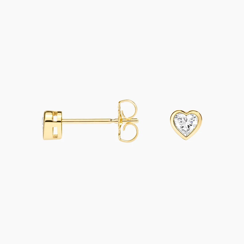 Sophie Lab Diamond Bezel Stud Earrings 14K Yellow Gold