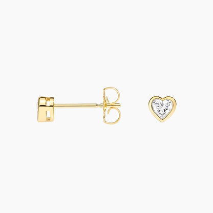 Sophie Lab Diamond Bezel Stud Earrings 14K Yellow Gold