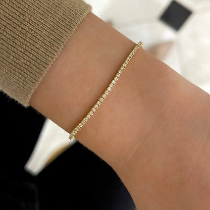 Farah Diamond Tennis Bracelet with Paperclip Closure