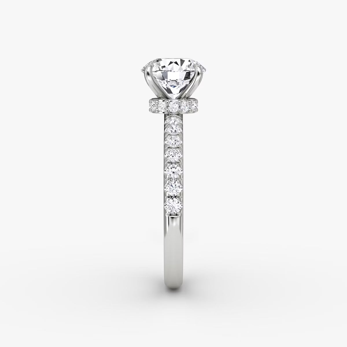 The Hidden Halo 2 Carat Round Brilliant White Gold Engagement Ring