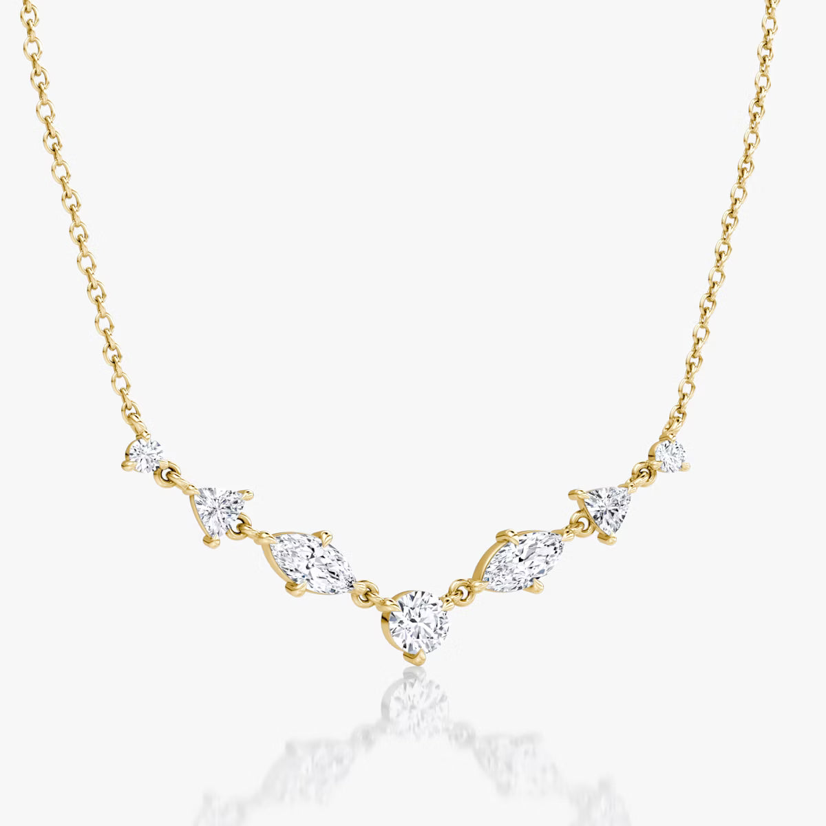 Mixed Shape Linked Tennis Necklace