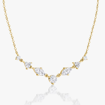 Mixed Shape Linked Tennis Necklace