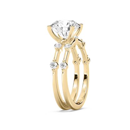 Mila Round Brilliant Wedding Set