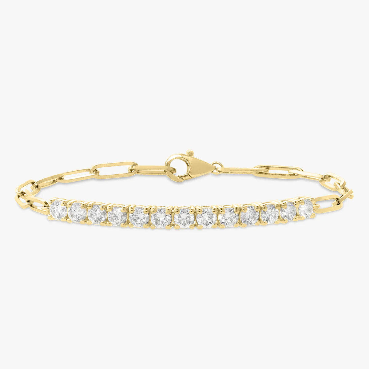 The Southern Diamond Tennis & Paperclip Link Bracelet