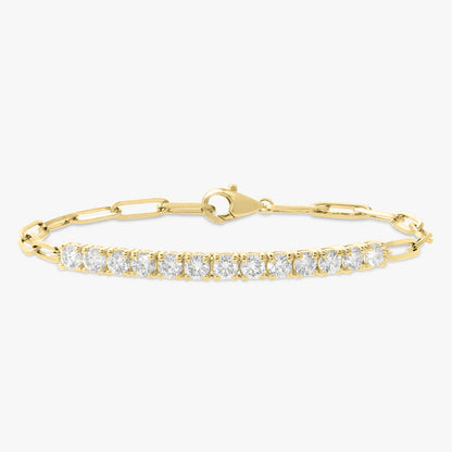 The Southern Diamond Tennis & Paperclip Link Bracelet