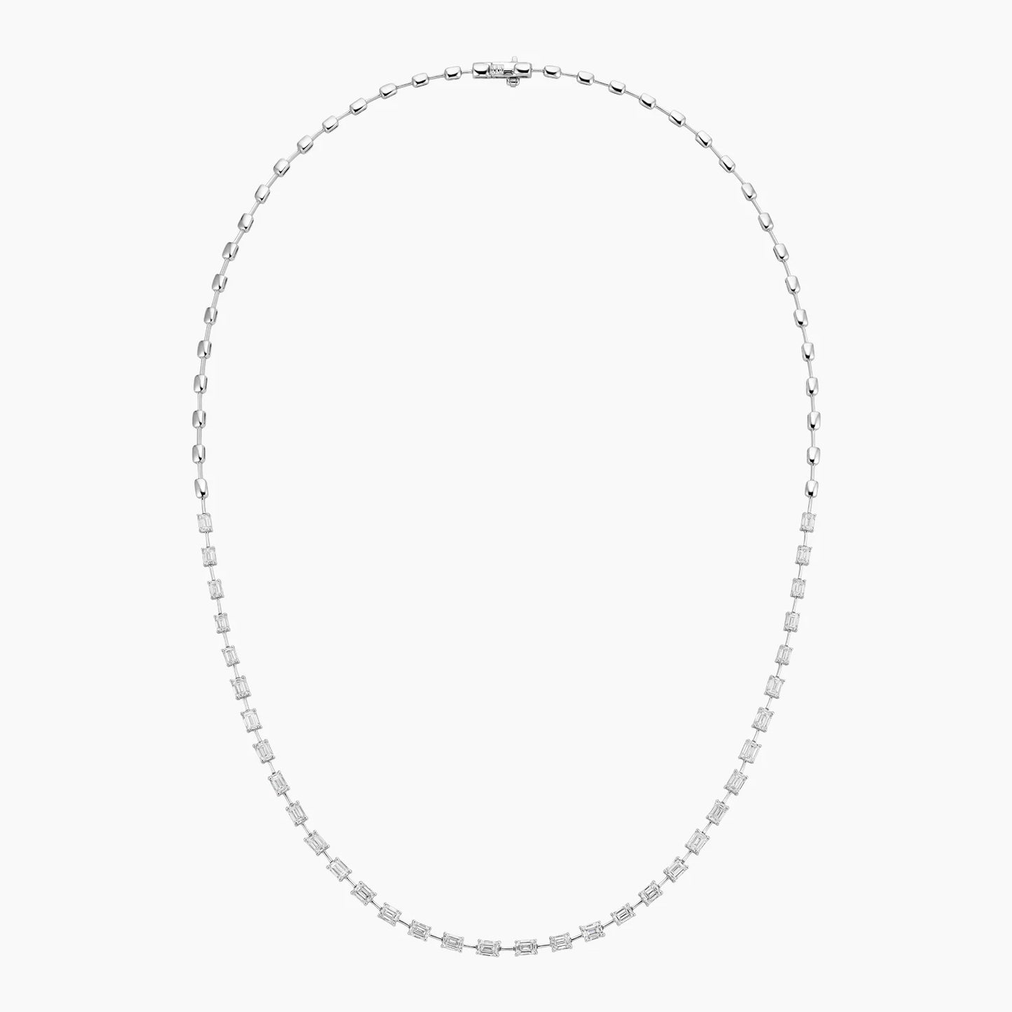 Emerald Cut Lab Diamond Tennis Necklace (5 ct. tw.) in 18K White Gold