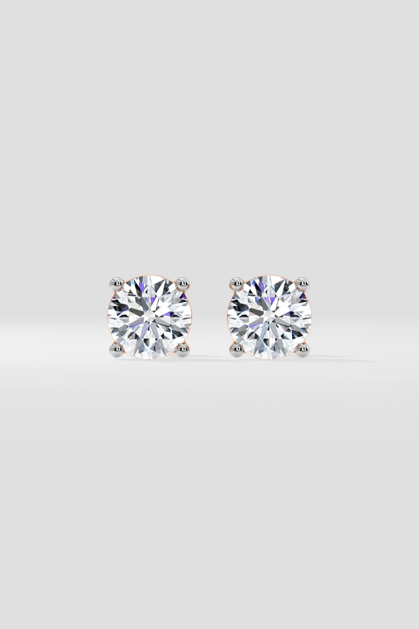 2 ct Closed Solitaire Studs