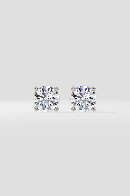 2 ct Closed Solitaire Studs