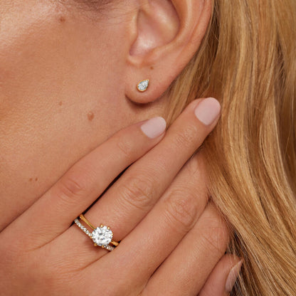 Lab Diamond Bezel Stud Earrings (1/2 ct. tw.) in 14K Yellow Gold
