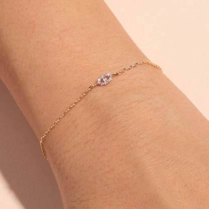 Teeny Diamond Evil Eye Bracelet