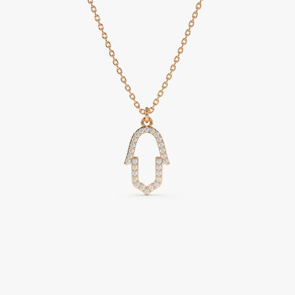 14K Diamond Moon Outline Necklace