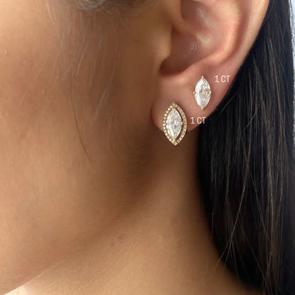 Marquise Prong Solitaire Studs
