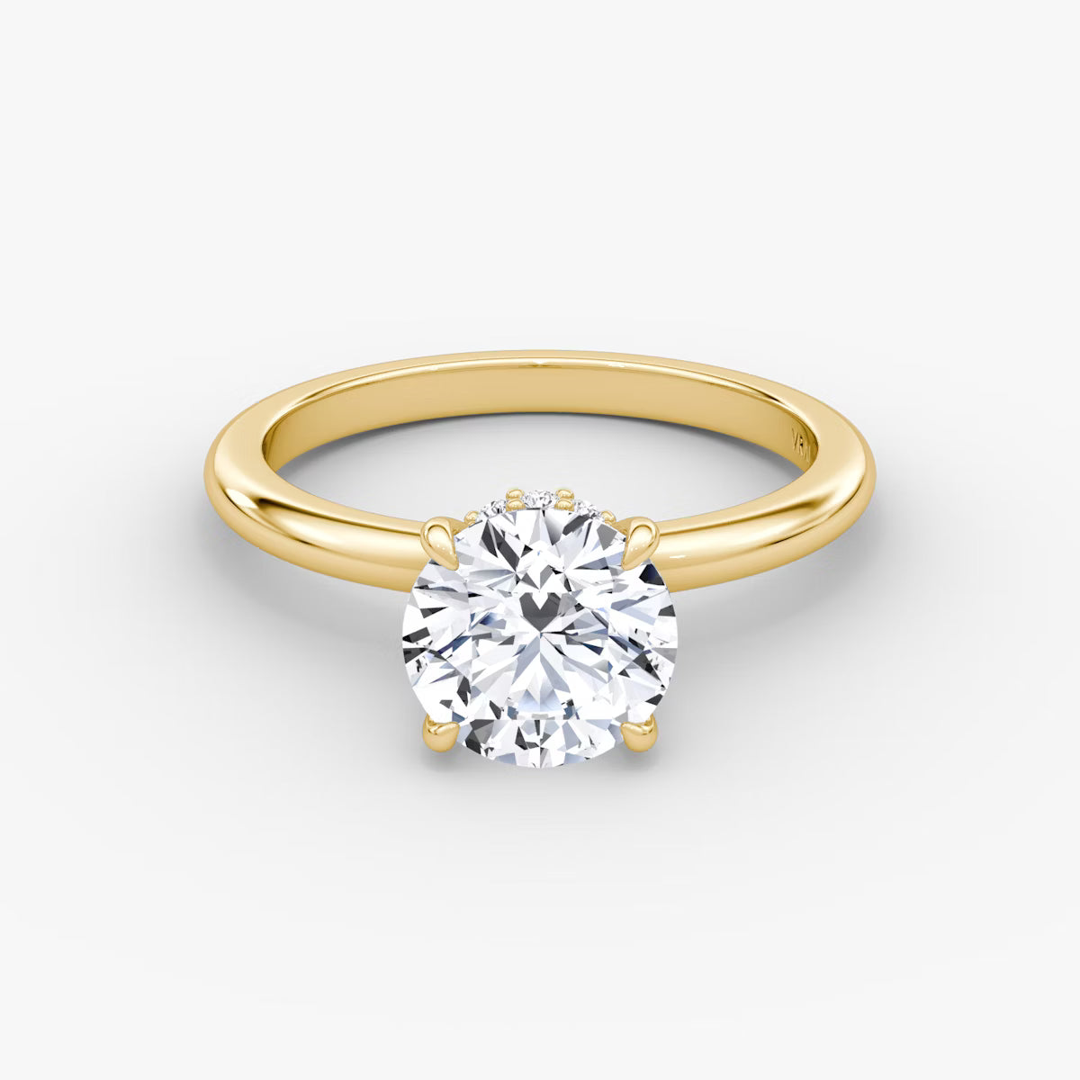 The Veiled Halo 1 Carat Round Brilliant Yellow Gold Engagement Ring