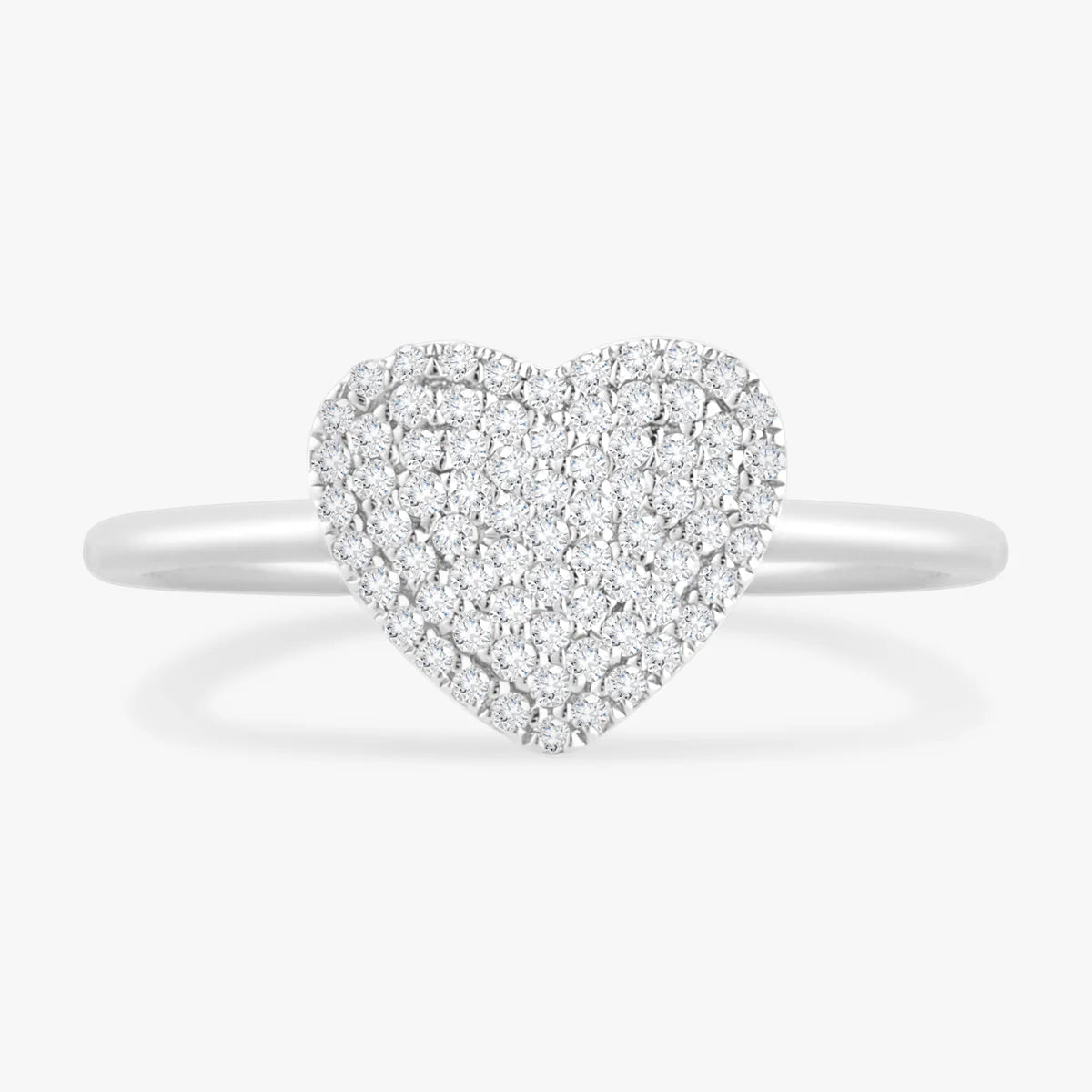 "Love You More" Pave Diamond Heart Ring