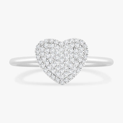 "Love You More" Pave Diamond Heart Ring