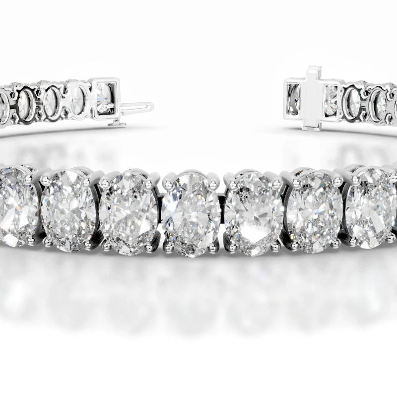 Audrey 12.5 CT Oval Tennis Lab Grown Diamond Bracelet