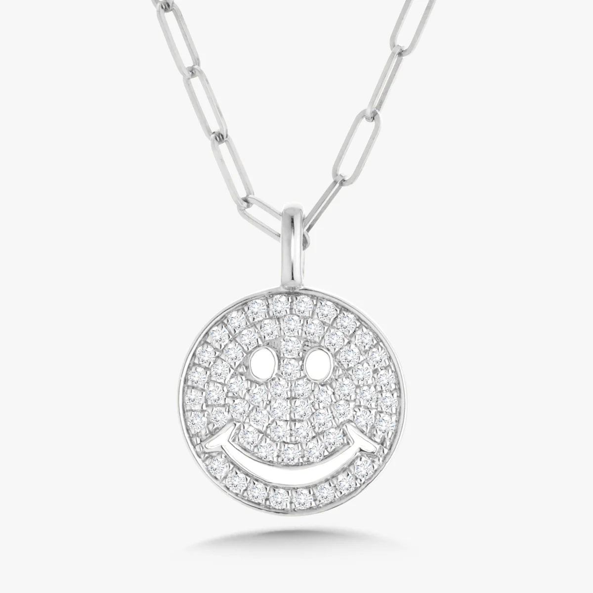 Smiley Diamond Charm Necklace