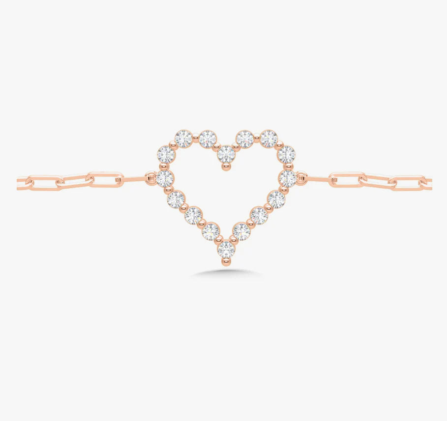 Floating Diamond Heart Bracelet 0.56 ctw