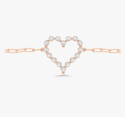 Floating Diamond Heart Bracelet 0.56 ctw