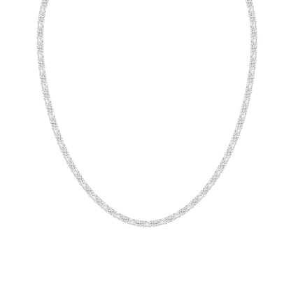 Classic Round and Emerald Cut Tennis Necklace