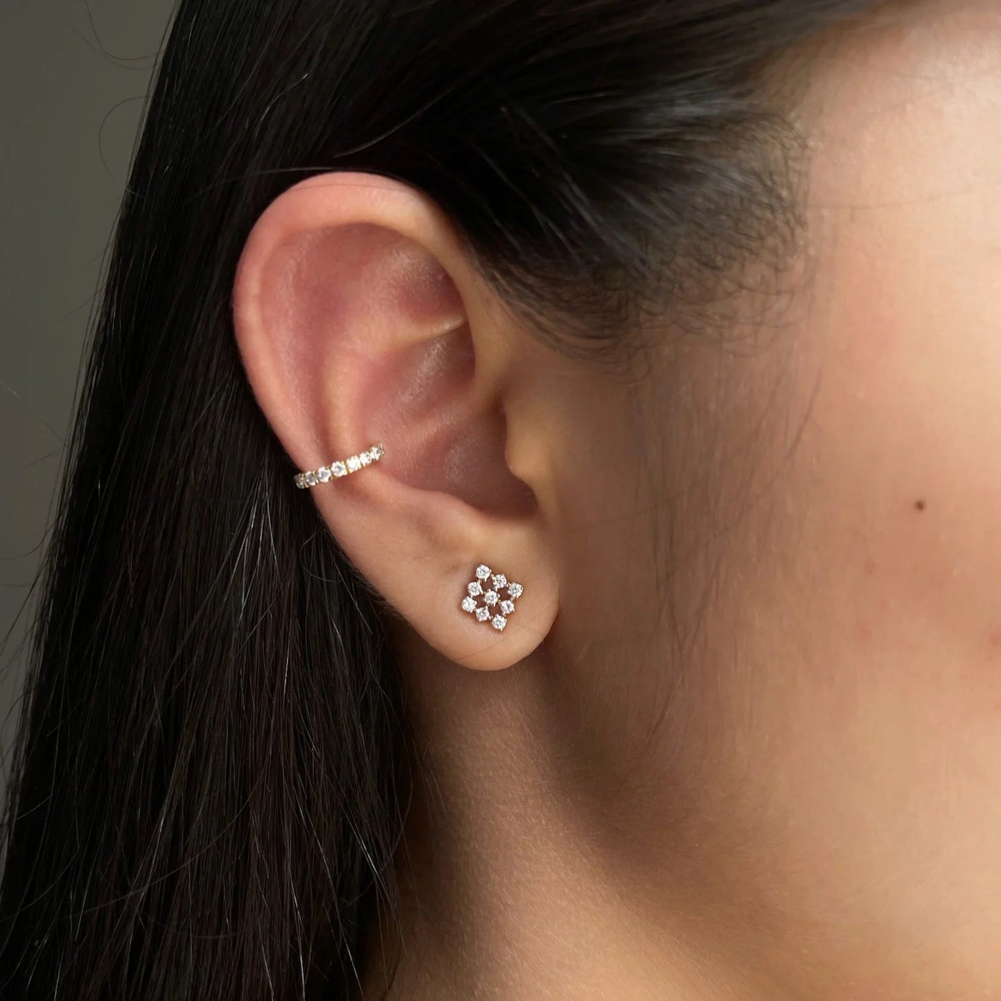 Diamond Prong Ear Cuff