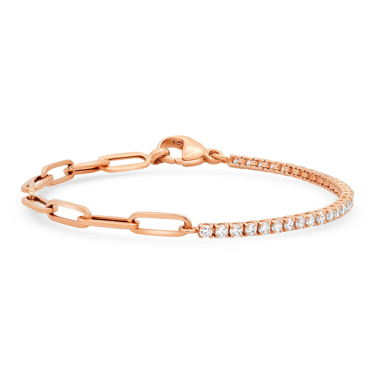 Diamond Tennis and Chain Bracelet