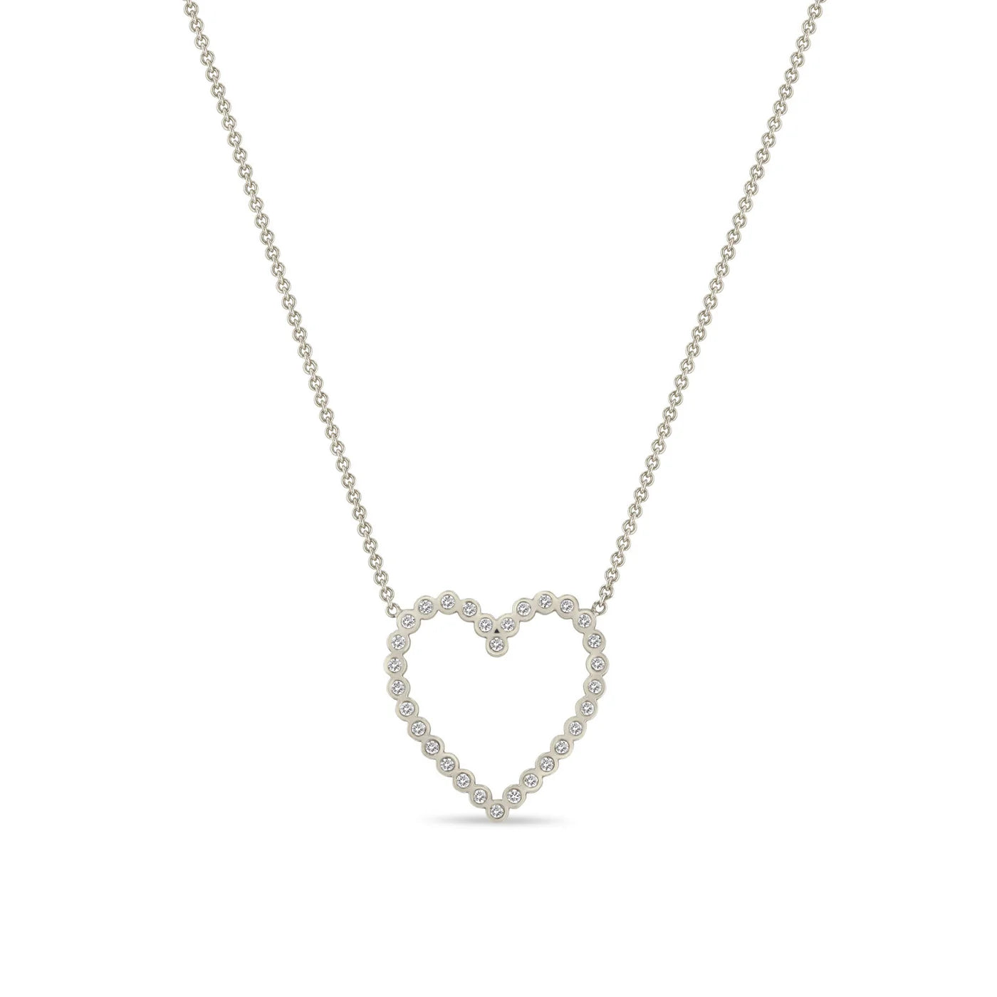 14K DIAMOND BEZEL HEART NECKLACE
