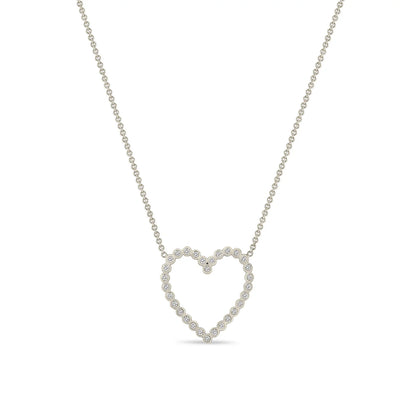 14K DIAMOND BEZEL HEART NECKLACE