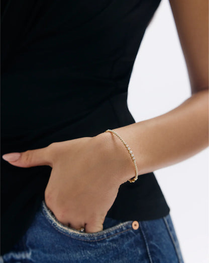Diamond Cluster Bead Bangle