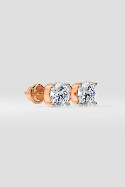 2 ct Closed Solitaire Studs