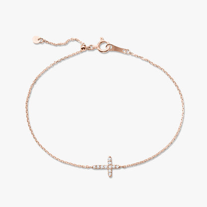 Esther Dainty Diamond Cross Bracelet