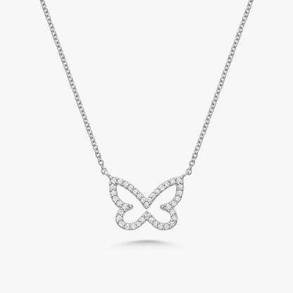 Laura Dainty Diamond Butterfly Necklace