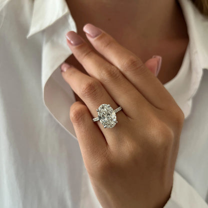 Alina Oval Hidden Halo Engagement Ring