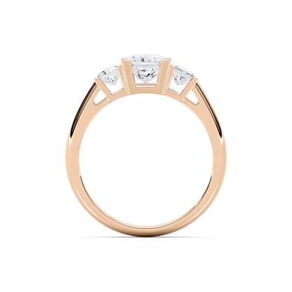 Classic Princess Three Stone Ring