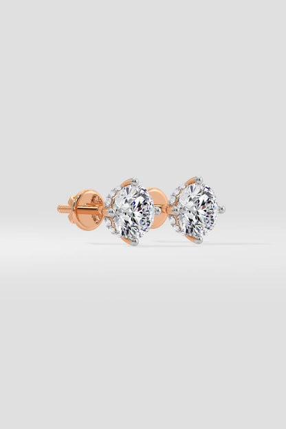 2 ct Invisible Halo Solitaire Studs