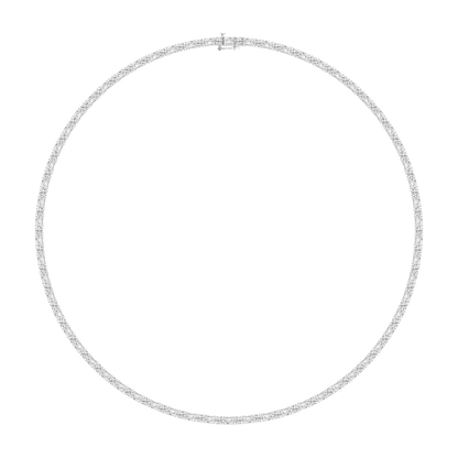 Classic Round and Emerald Cut Tennis Necklace
