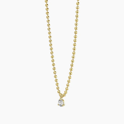 Lab Diamond Solitaire Bead Chain Pendant (0.40 ct. tw.) in 14K Gold