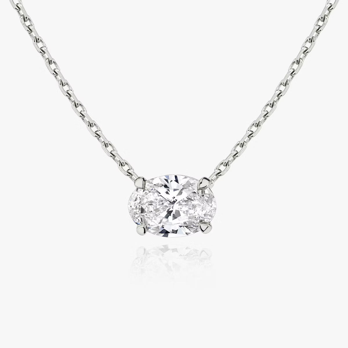 1.50 Carat Oval Solitaire Necklace