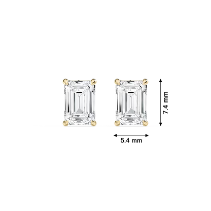 Emerald-Cut Solitaire Stud Earrings