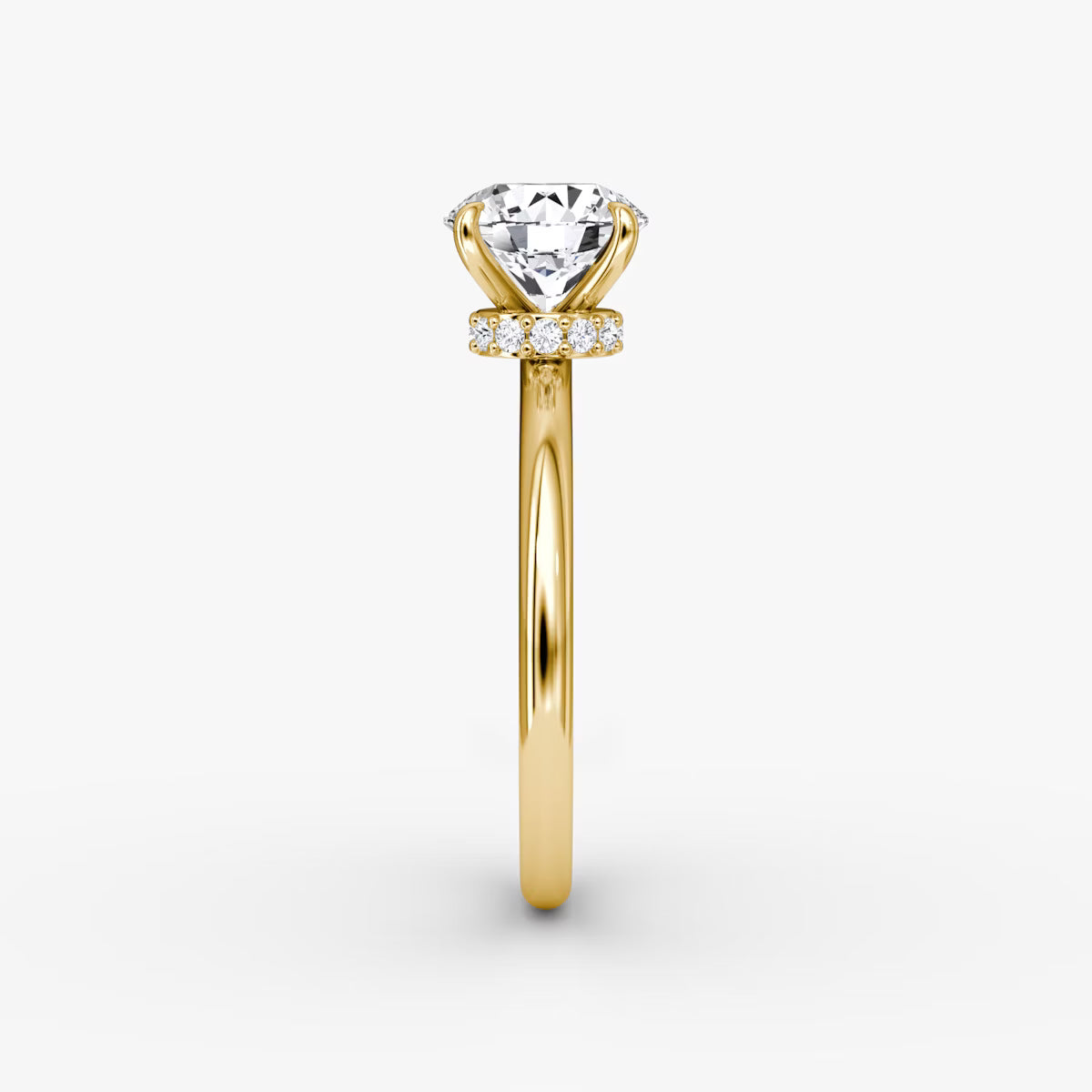 The Veiled Halo 1 Carat Round Brilliant Yellow Gold Engagement Ring