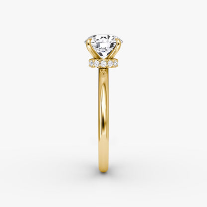 The Veiled Halo 1 Carat Round Brilliant Yellow Gold Engagement Ring