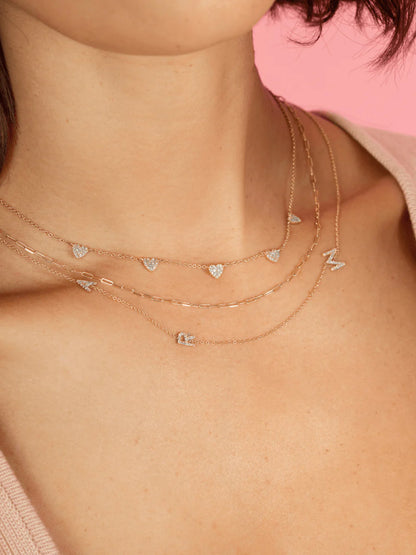 Hallie Diamond Heart Necklace 14K