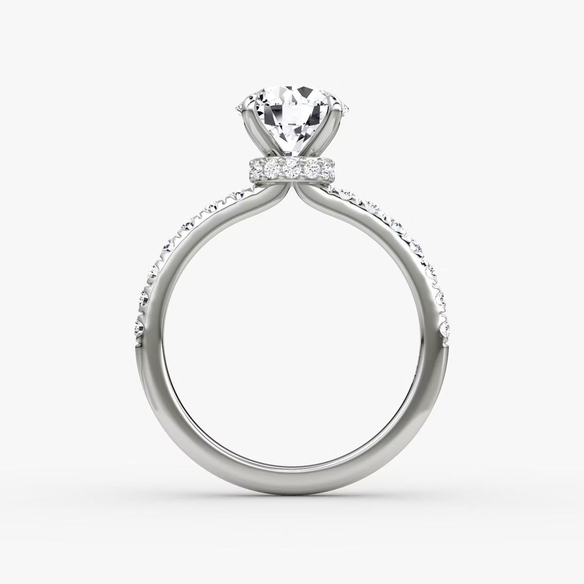 The Hidden Halo 2 Carat Round Brilliant White Gold Engagement Ring