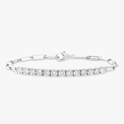 The Southern Diamond Tennis & Paperclip Link Bracelet