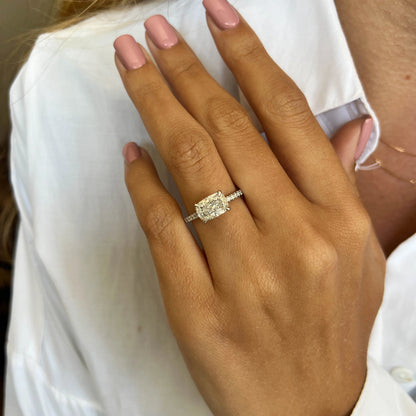 Genesis Elongated Cushion Hidden Halo Engagement Ring