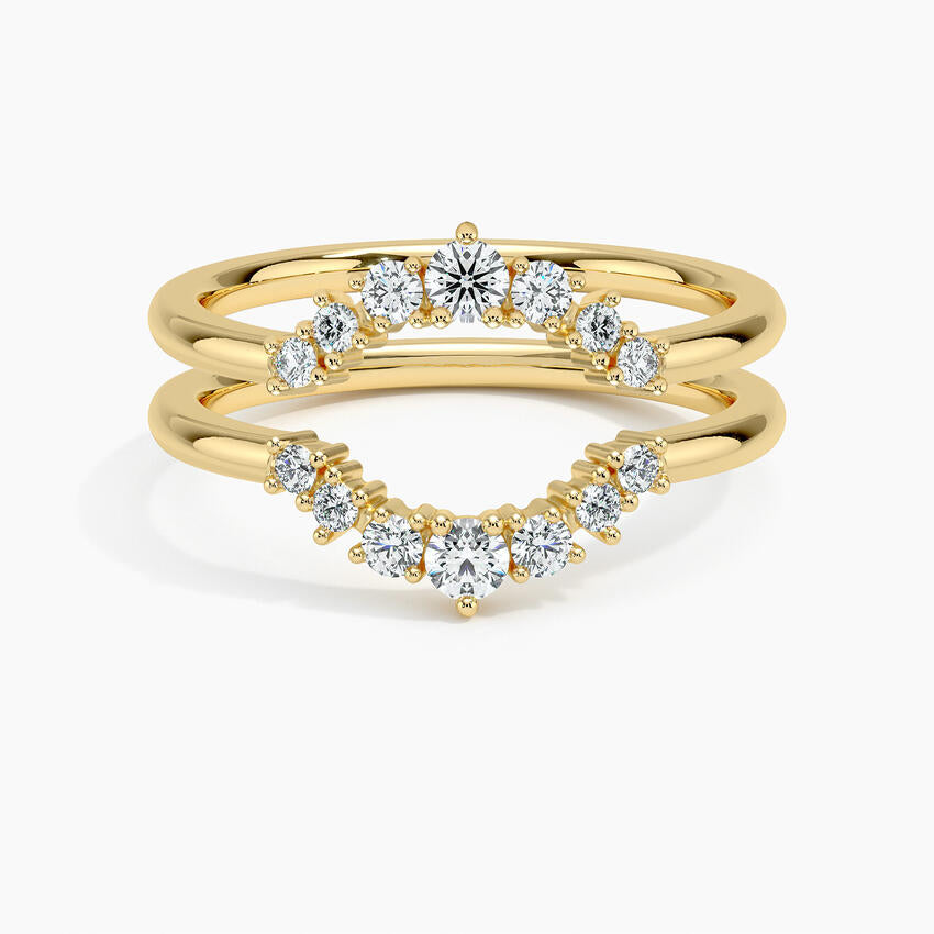 Aria Nested Contoured Diamond Ring Stack (1/3 ct. tw.) in 18K White Gold