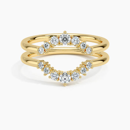 Aria Nested Contoured Diamond Ring Stack (1/3 ct. tw.) in 18K White Gold